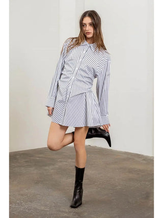 Striped Mini Shirt Dress