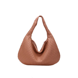 Leather Woven Slouch Bag