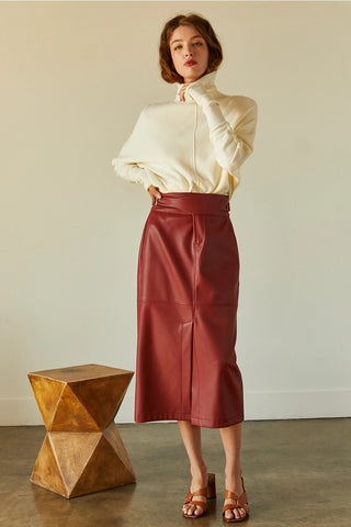 Natalie Vegan Midi Skirt