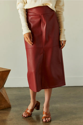 Natalie Vegan Midi Skirt